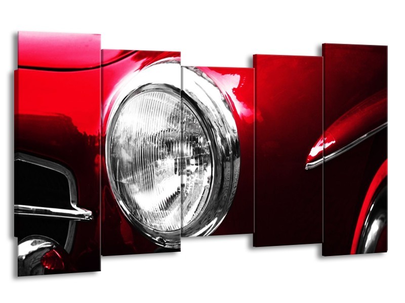 Glas schilderij Auto | Rood, Wit, Zilver | 150x80cm 5Luik
