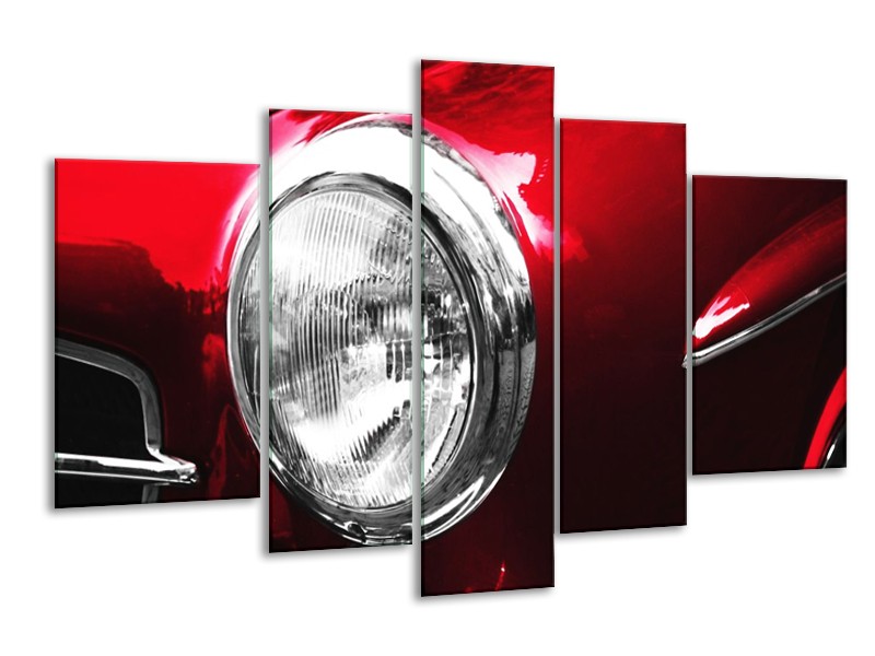 Glas schilderij Auto | Rood, Wit, Zilver | 170x100cm 5Luik