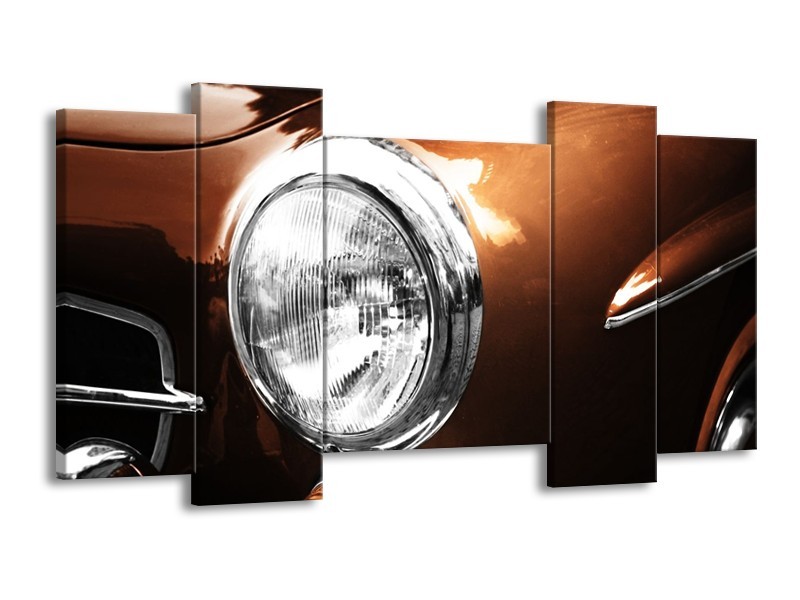 Glas schilderij Auto | Bruin, Wit, Zilver | 120x65cm 5Luik