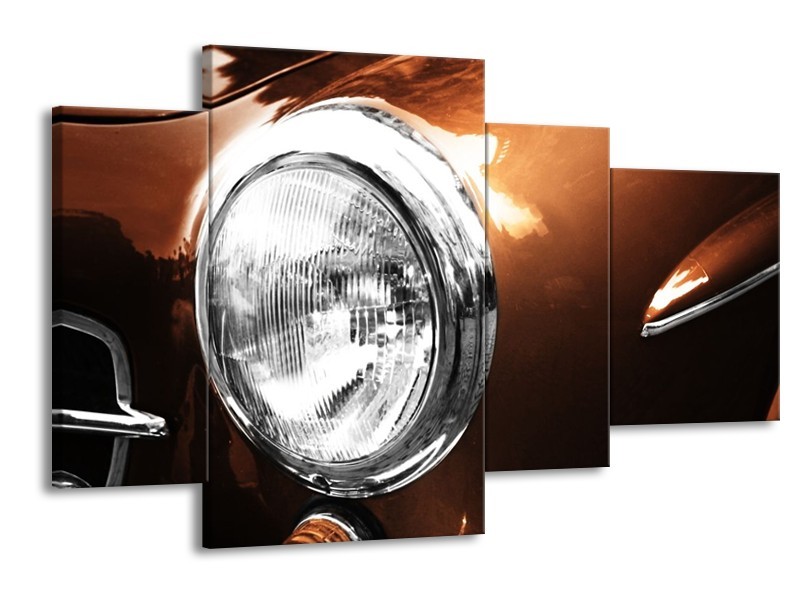 Glas schilderij Auto | Bruin, Wit, Zilver | 120x75cm 4Luik