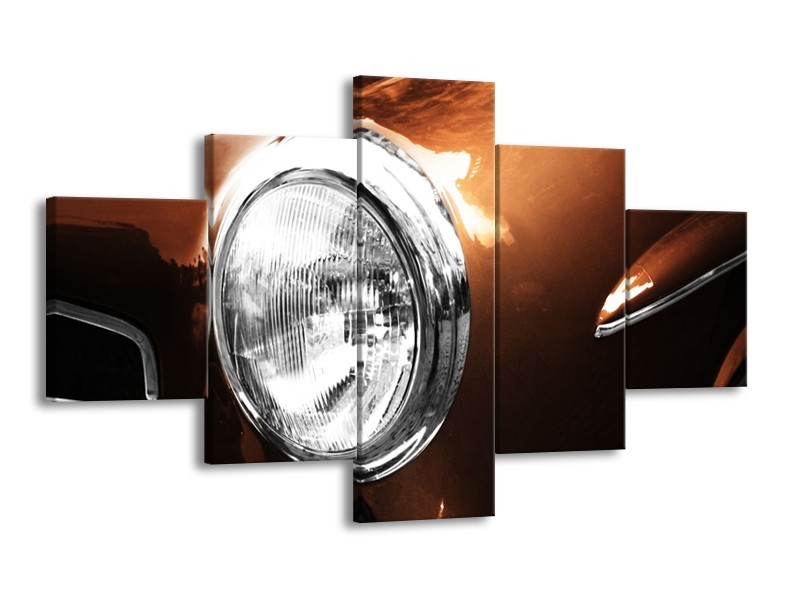 Glas schilderij Auto | Bruin, Wit, Zilver | 125x70cm 5Luik