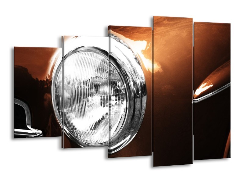 Glas schilderij Auto | Bruin, Wit, Zilver | 150x100cm 5Luik
