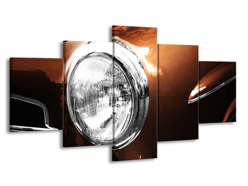Glas schilderij Auto | Bruin, Wit, Zilver | 150x80cm 5Luik