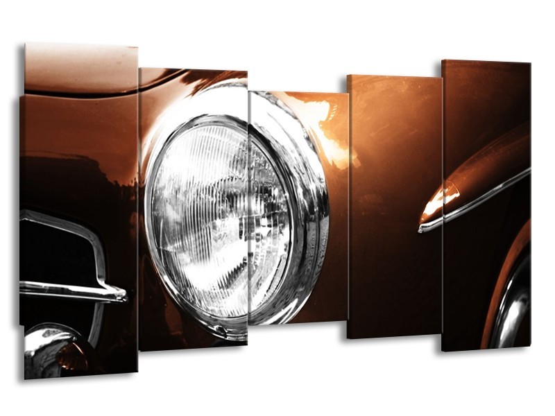 Glas schilderij Auto | Bruin, Wit, Zilver | 150x80cm 5Luik