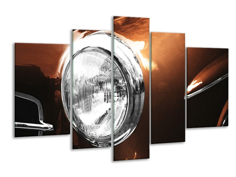 Glas schilderij Auto | Bruin, Wit, Zilver | 170x100cm 5Luik