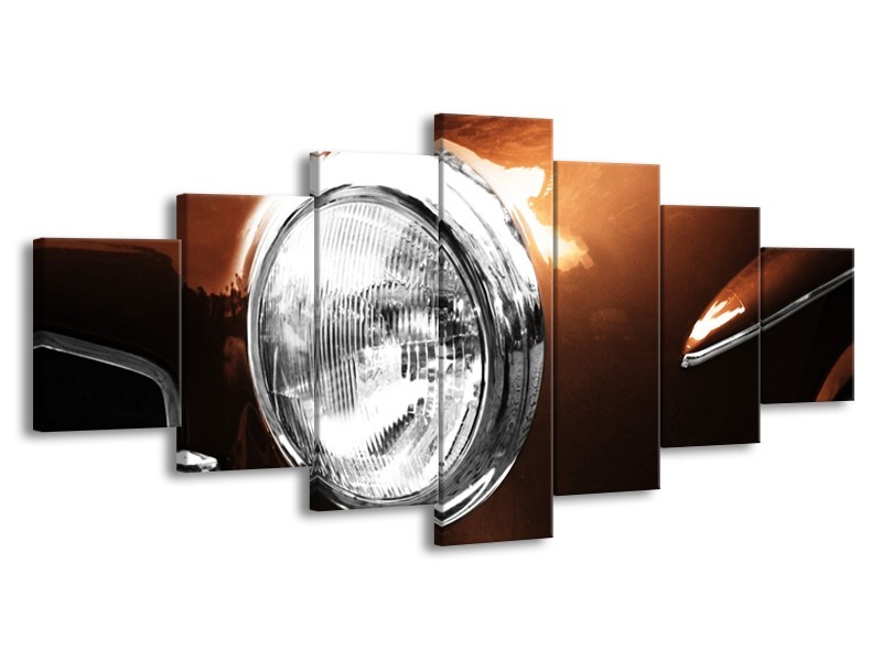 Glas schilderij Auto | Bruin, Wit, Zilver | 210x100cm 7Luik