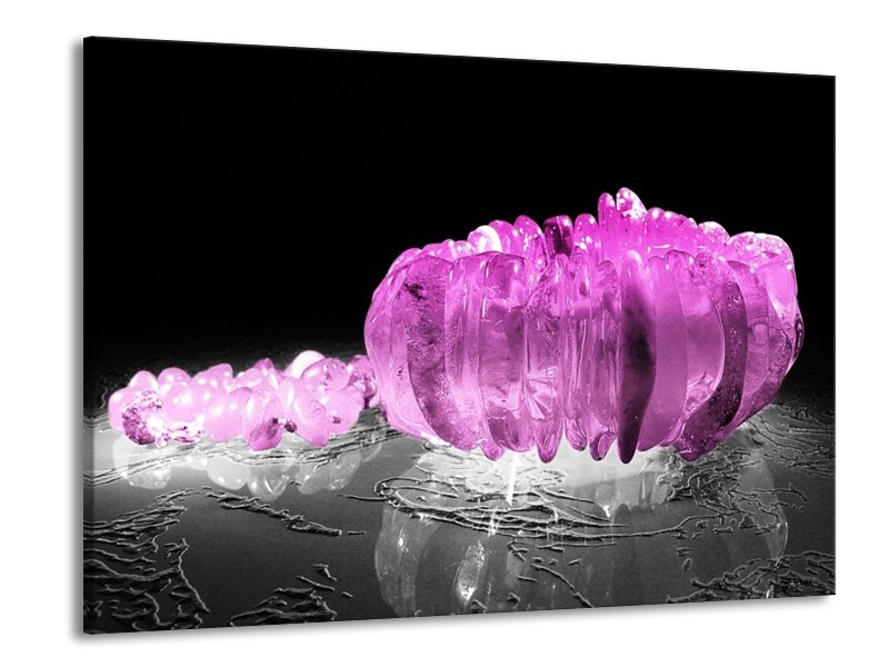 Canvas schilderij Macro | Zwart, Grijs, Paars | 100x70cm 1Luik