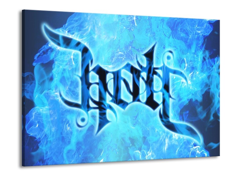 Canvas schilderij Vuur | Zwart, Blauw | 100x70cm 1Luik