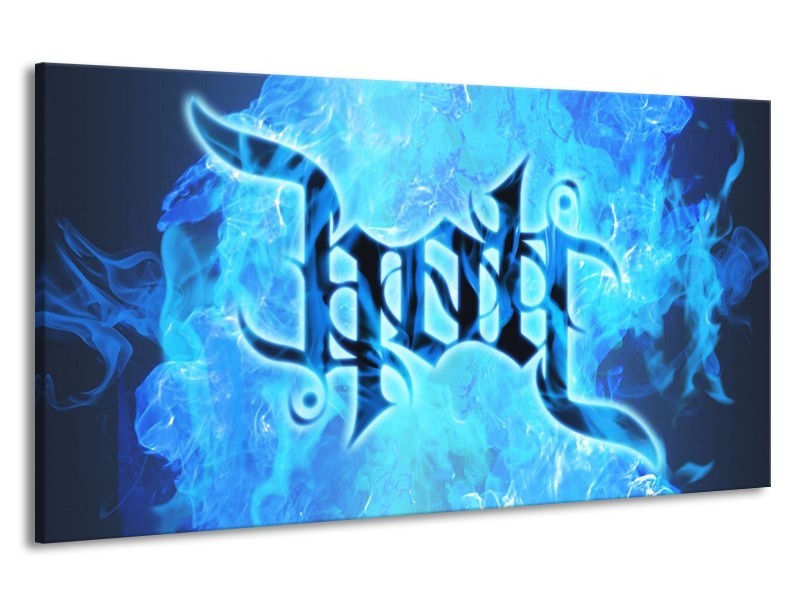 Canvas schilderij Vuur | Zwart, Blauw | 190x100cm 1Luik