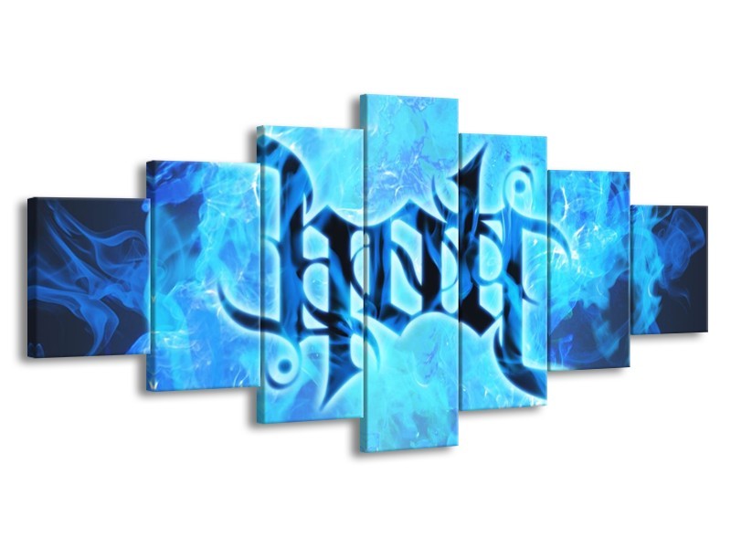 Glas schilderij Vuur | Zwart, Blauw | 210x100cm 7Luik