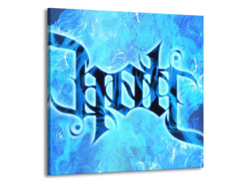 Canvas schilderij Vuur | Zwart, Blauw | 50x50cm 1Luik