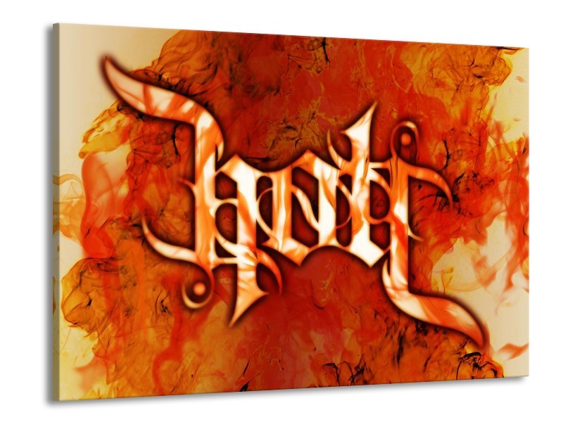 Canvas schilderij Vuur | Zwart, Oranje, Geel | 100x70cm 1Luik