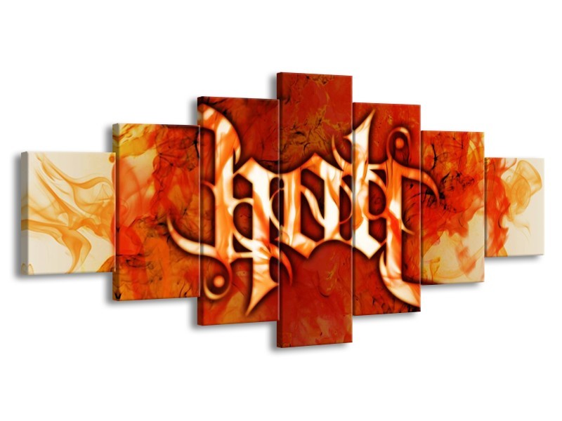 Glas schilderij Vuur | Zwart, Oranje, Geel | 210x100cm 7Luik