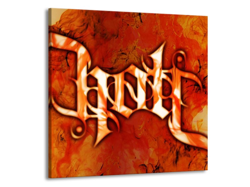 Canvas schilderij Vuur | Zwart, Oranje, Geel | 50x50cm 1Luik