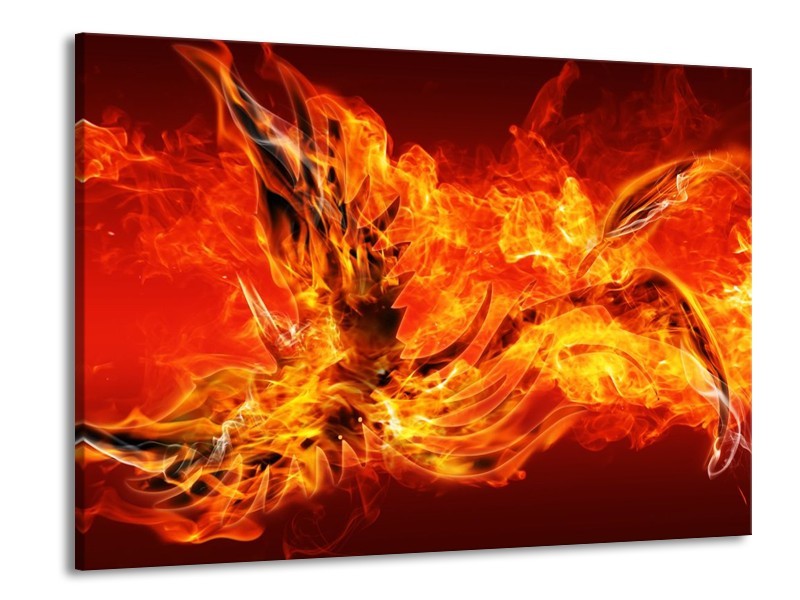 Canvas schilderij Vuur | Oranje, Rood | 100x70cm 1Luik