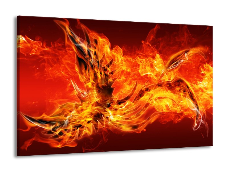 Canvas schilderij Vuur | Oranje, Rood | 140x90cm 1Luik