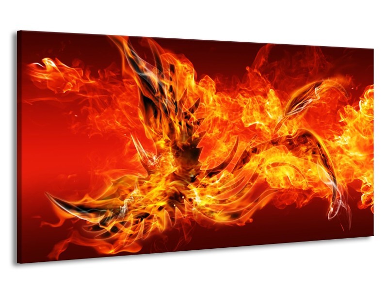 Canvas schilderij Vuur | Oranje, Rood | 190x100cm 1Luik