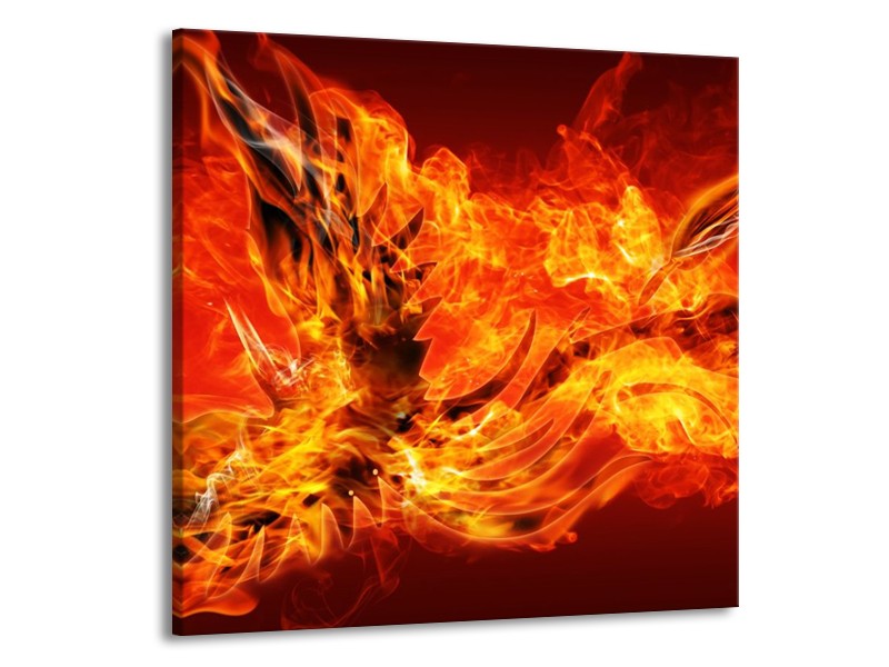 Canvas schilderij Vuur | Oranje, Rood | 50x50cm 1Luik