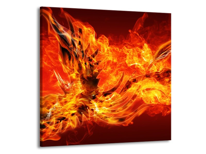 Canvas schilderij Vuur | Oranje, Rood | 70x70cm 1Luik