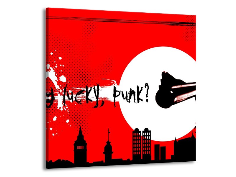 Glas schilderij Abstract | Zwart, Wit, Rood | 70x70cm 1Luik