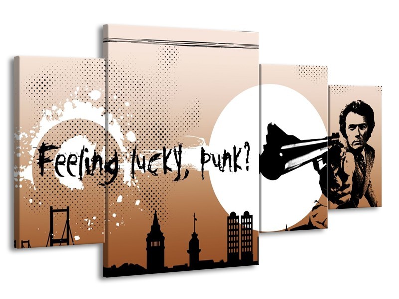 Glas schilderij Abstract | Zwart, Wit, Bruin | 160x90cm 4Luik