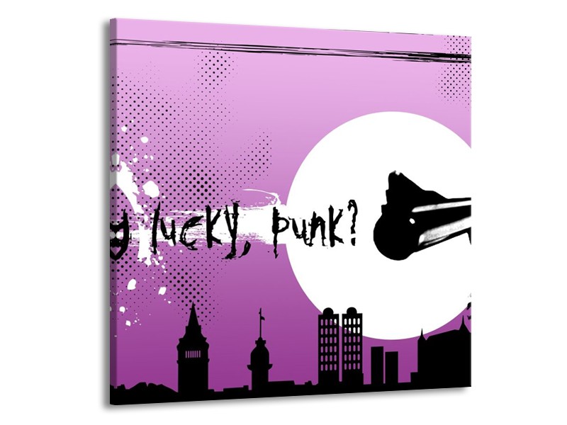 Glas schilderij Abstract | Zwart, Wit, Paars | 70x70cm 1Luik