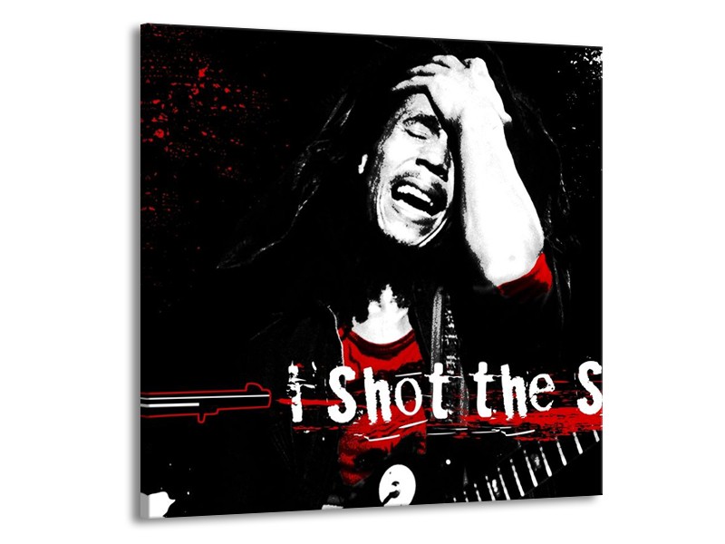 Glas schilderij Muziek | Zwart, Wit, Rood | 70x70cm 1Luik