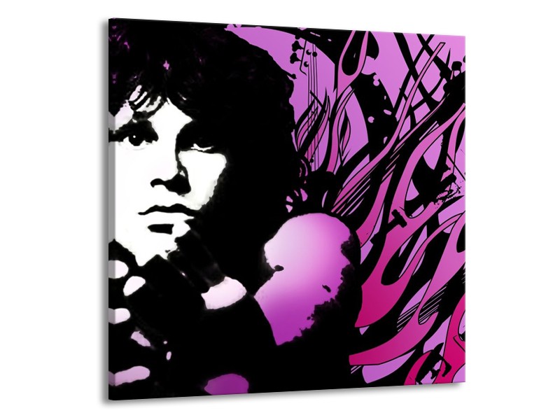 Glas schilderij Muziek | Zwart, Wit, Paars | 70x70cm 1Luik