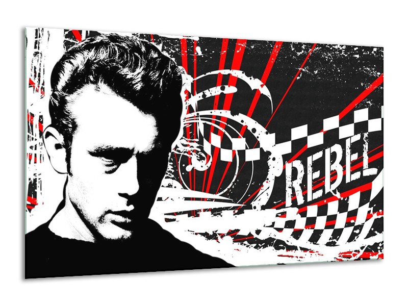 Canvas schilderij Popart | Zwart, Wit, Rood | 120x70cm 1Luik