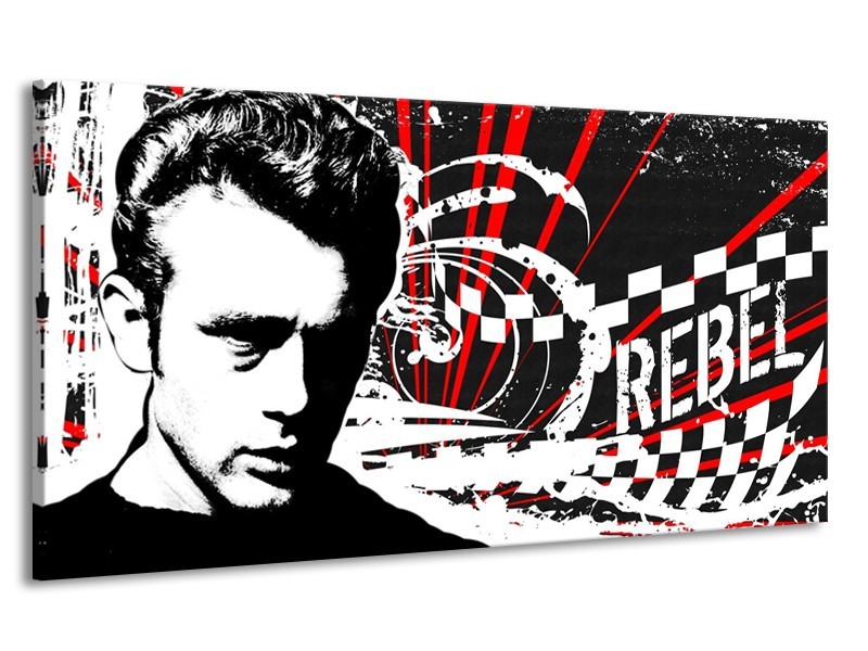 Canvas schilderij Popart | Zwart, Wit, Rood | 170x90cm 1Luik