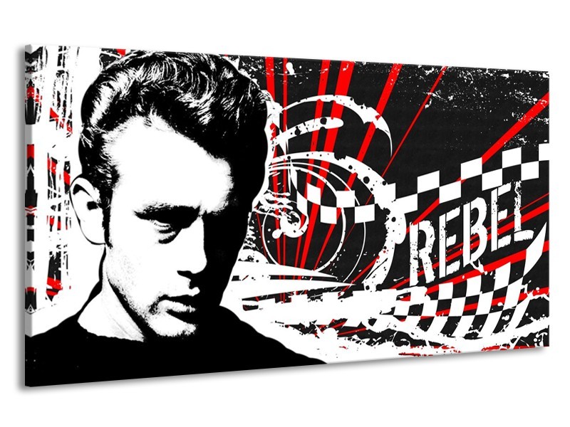 Canvas schilderij Popart | Zwart, Wit, Rood | 190x100cm 1Luik