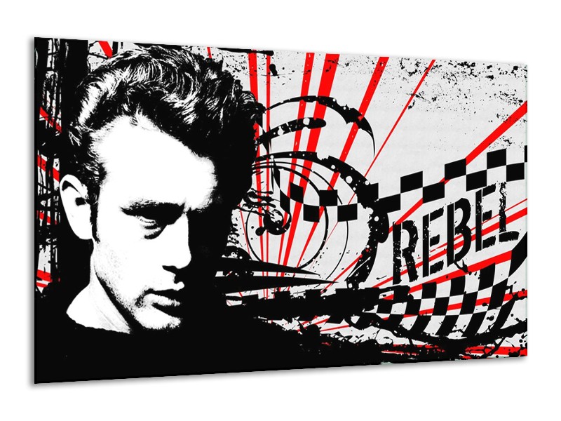 Canvas schilderij Popart | Zwart, Wit, Rood | 120x70cm 1Luik