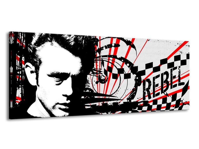 Canvas schilderij Popart | Zwart, Wit, Rood | 145x58cm 1Luik