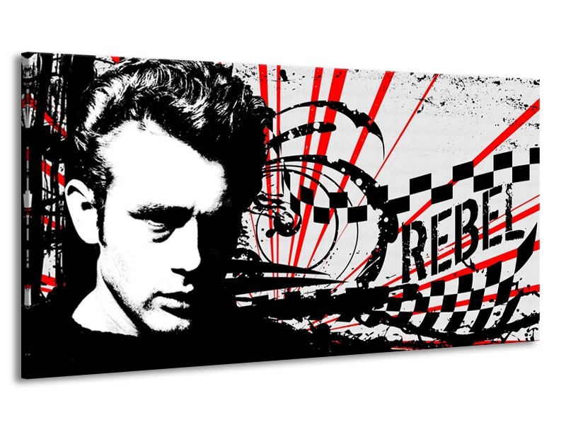 Canvas schilderij Popart | Zwart, Wit, Rood | 170x90cm 1Luik