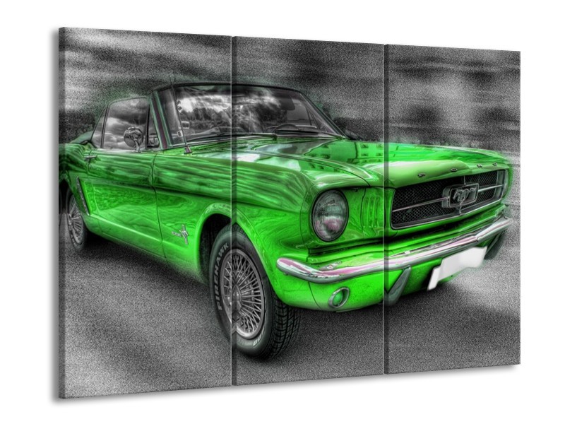 Glas schilderij Ford | Grijs, Groen | 90x60cm 3Luik