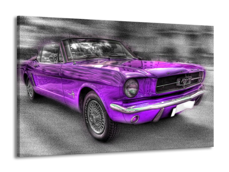 Glas schilderij Mustang | Zwart, Grijs, Paars | 140x90cm 1Luik