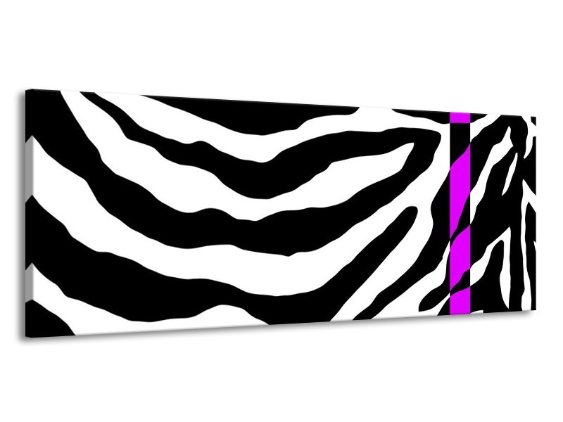Canvas schilderij Zebra | Zwart, Paars | 145x58cm 1Luik
