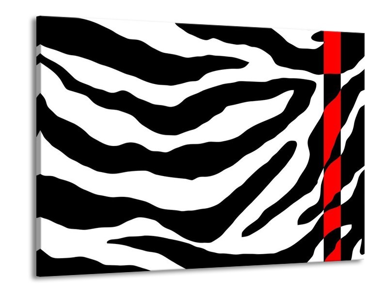 Glas schilderij Zebra | Zwart, Rood, Wit | 100x70cm 1Luik