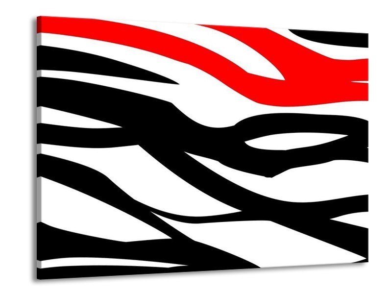 Glas schilderij Zebra | Rood, Zwart, Wit | 100x70cm 1Luik