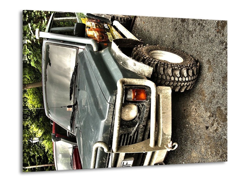 Glas schilderij Auto | Grijs, Groen | 100x70cm 1Luik