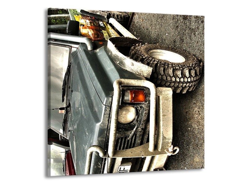 Glas schilderij Auto | Grijs, Groen | 50x50cm 1Luik