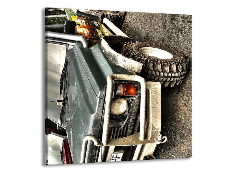 Glas schilderij Auto | Grijs, Groen | 70x70cm 1Luik