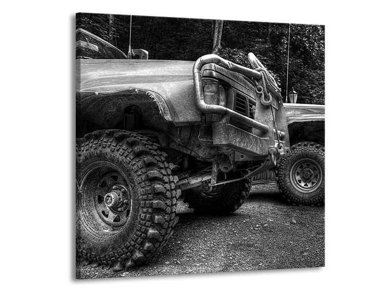 Glas schilderij Auto | Zwart, Wit, Grijs | 70x70cm 1Luik