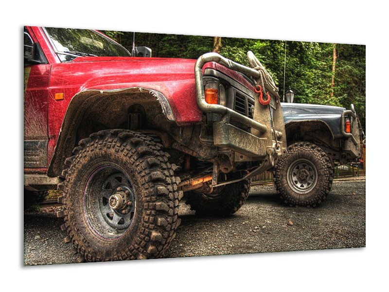 Glas schilderij Auto | Zwart, Wit, Rood | 120x70cm 1Luik