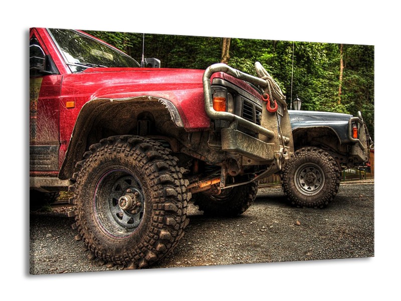 Glas schilderij Auto | Zwart, Wit, Rood | 140x90cm 1Luik