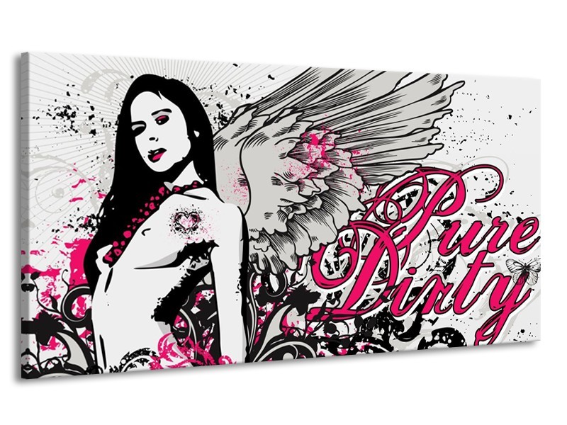 Canvas schilderij Popart | Zwart, Roze, Wit | 170x90cm 1Luik