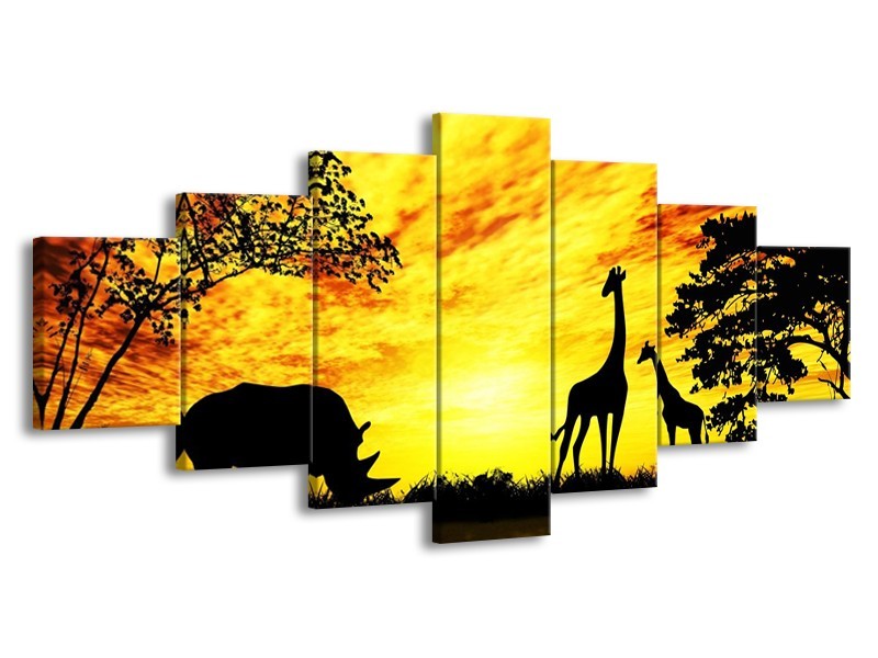 Glas schilderij Natuur | Geel, Zwart, Bruin | 210x100cm 7Luik
