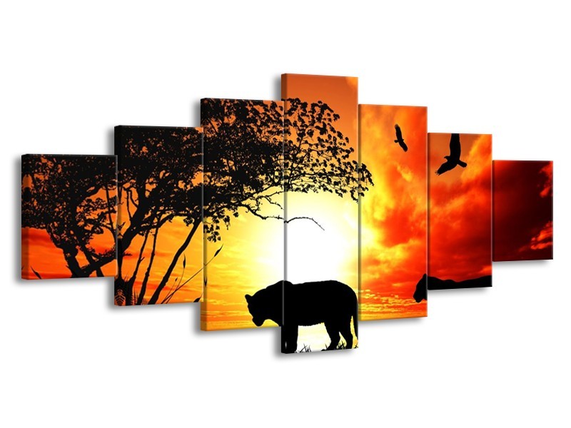 Glas schilderij Natuur | Oranje, Rood, Bruin | 210x100cm 7Luik