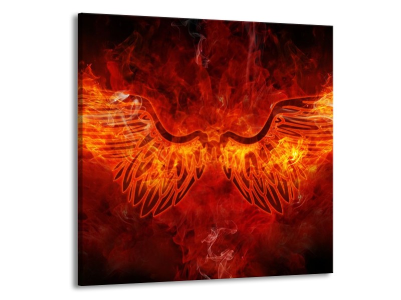 Canvas schilderij Abstract | Rood, Geel, Oranje | 70x70cm 1Luik
