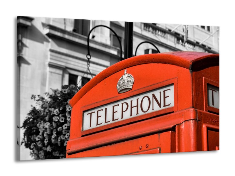 Canvas schilderij Engeland | Zwart, Wit, Rood | 140x90cm 1Luik